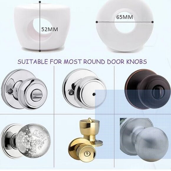 Child Proof Door Knob Covers, 4-Pack Door Knob Safety Cover for Kids, Door Locks - Picture 3 of 7